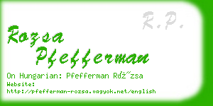 rozsa pfefferman business card